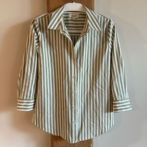 L’Agence Striped Danielle 3/4 Sleeve Button Up Blouse - Small